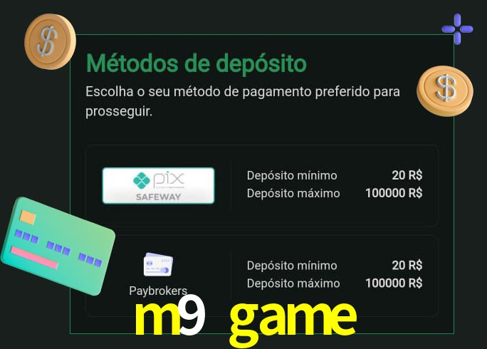 O cassino m9 game oferece uma grande variedade de métodos de pagamento